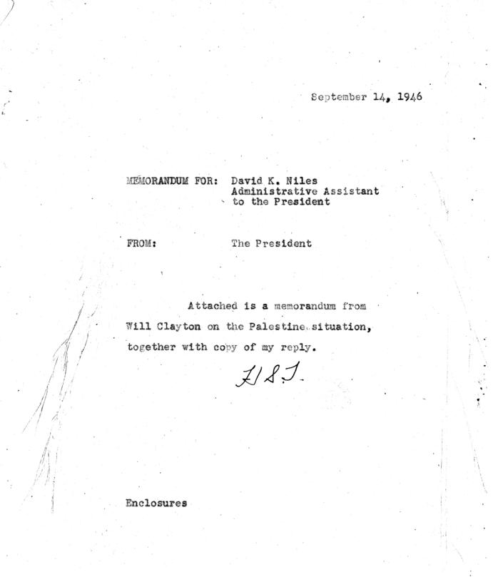 Correspondence between William L. Clayton and Harry S. Truman