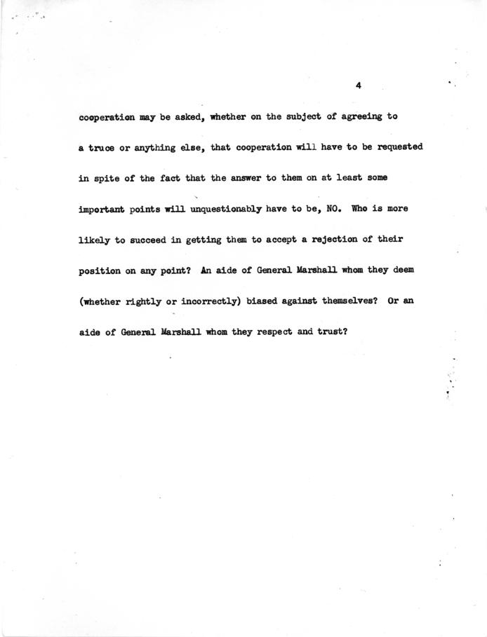 Anonymous paper re: General Marshall and negotiation with Jews