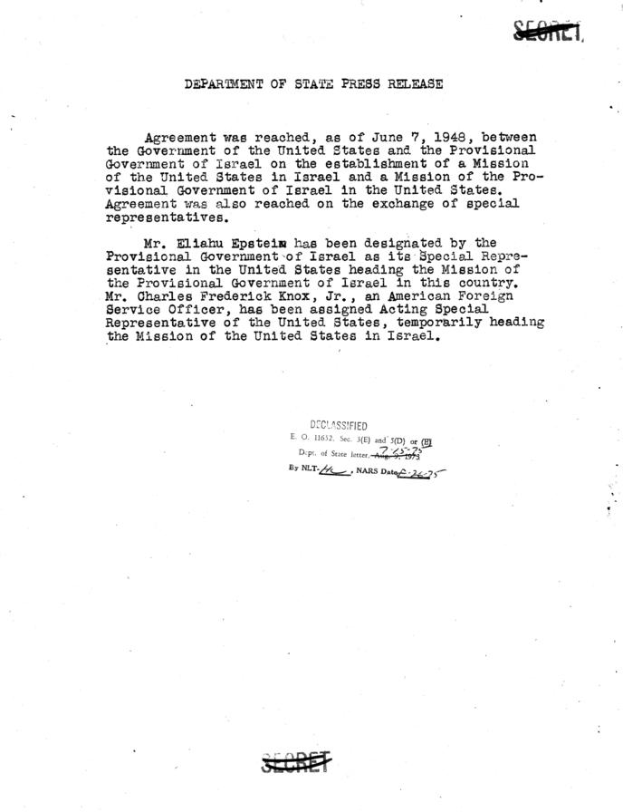 Memo and press release, Robert Lovett to Harry S. Truman
