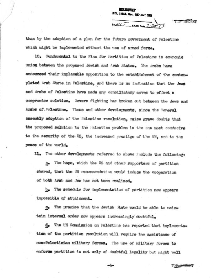 Draft of "The Position of the United States with Respect to Palestine"