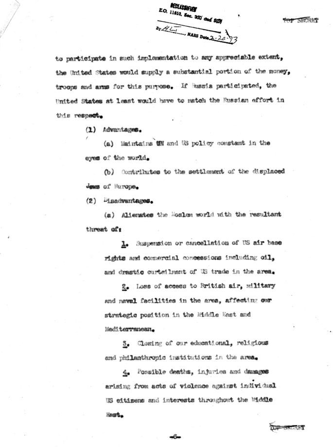 Draft of "The Position of the United States with Respect to Palestine"