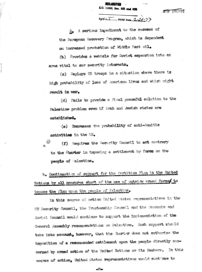 Draft of "The Position of the United States with Respect to Palestine"