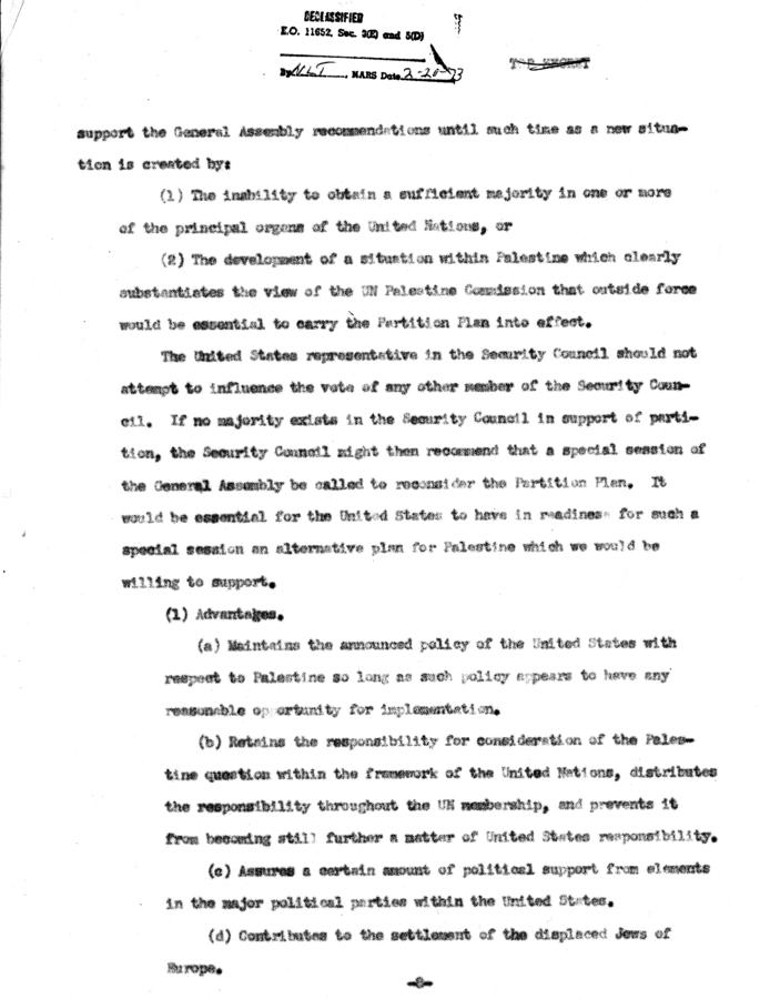 Draft of "The Position of the United States with Respect to Palestine"