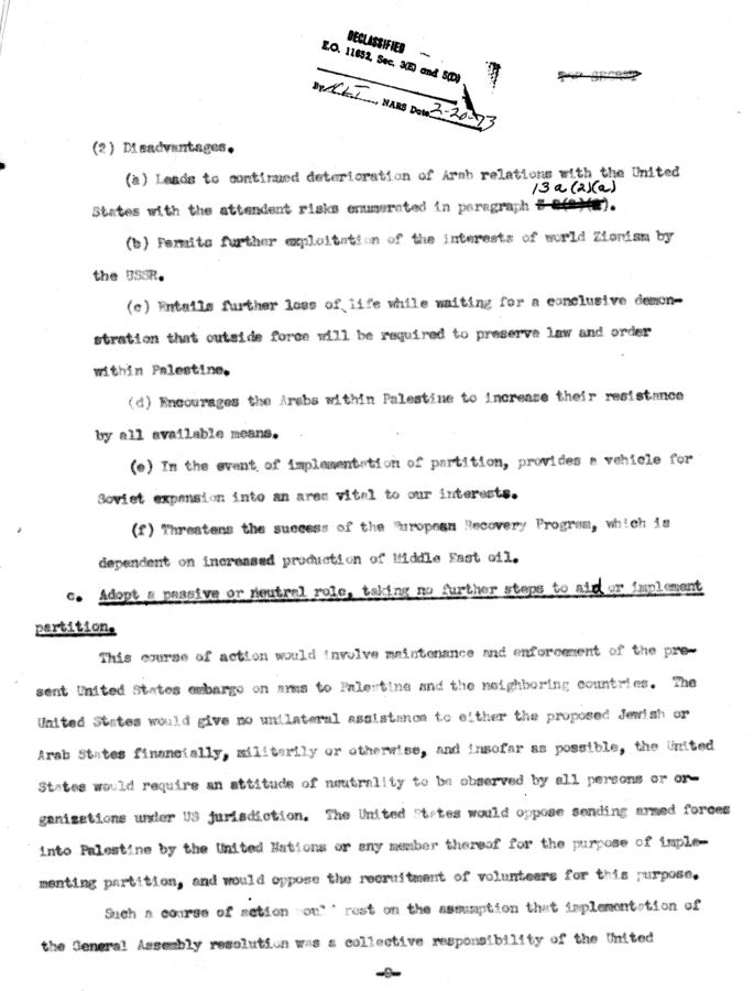 Draft of "The Position of the United States with Respect to Palestine"