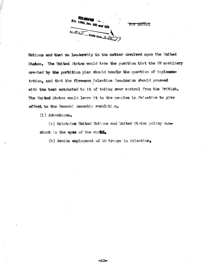 Draft of "The Position of the United States with Respect to Palestine"