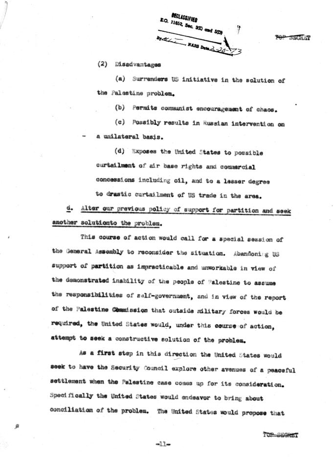 Draft of "The Position of the United States with Respect to Palestine"