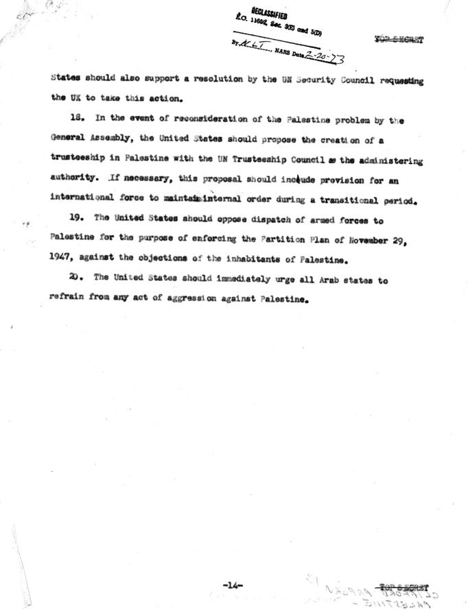 Draft of "The Position of the United States with Respect to Palestine"