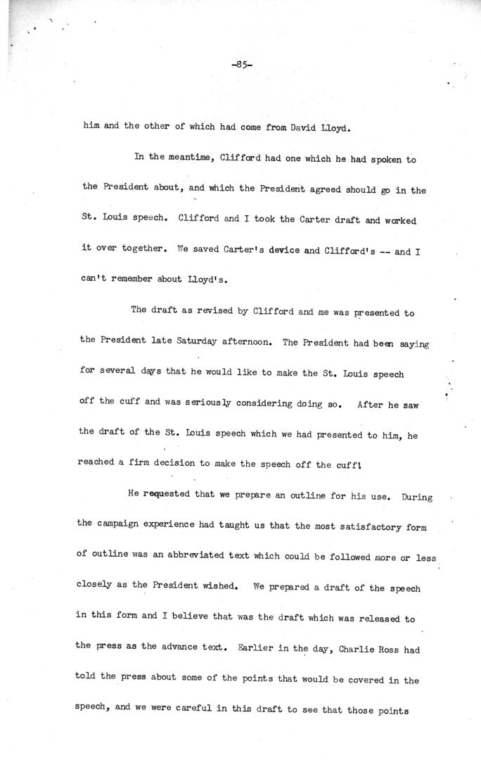 \"Some Aspects of the Preparation of President Truman\'s Speeches for the 1948 Campaign\"