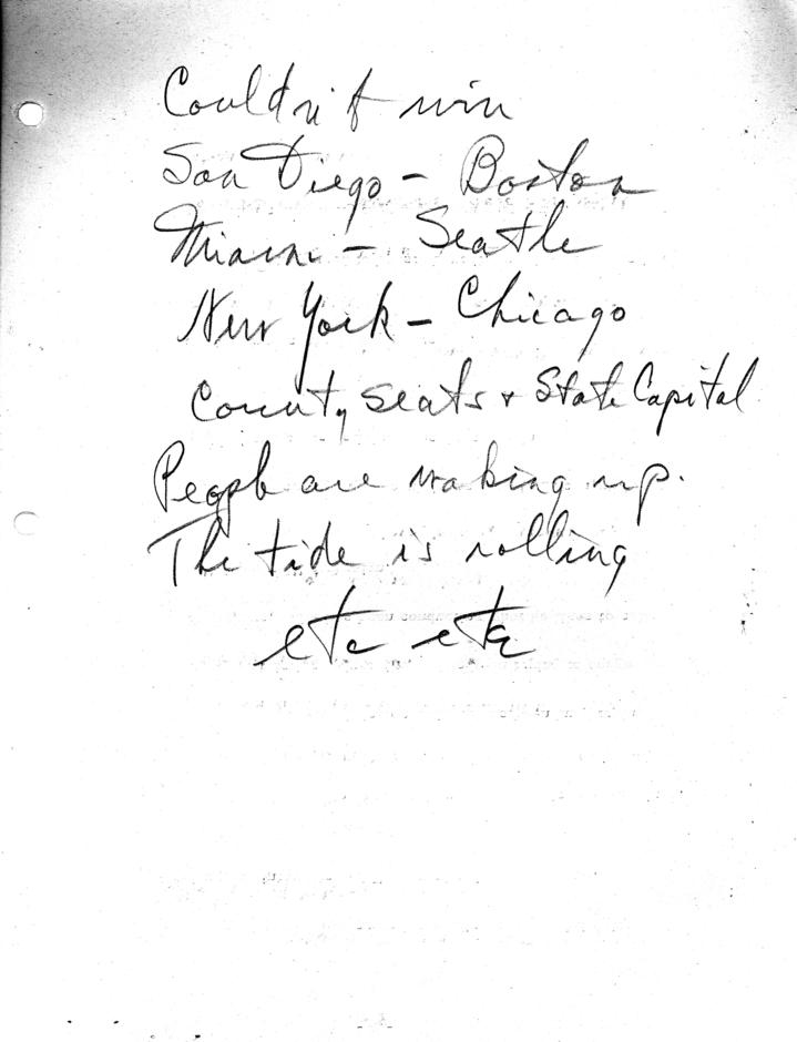 Handwritten St. Louis speech notes