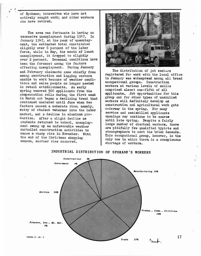 Employment report, Spokane, Washington