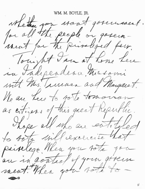 Handwritten notes on President\'s speech with attached explanatory notes