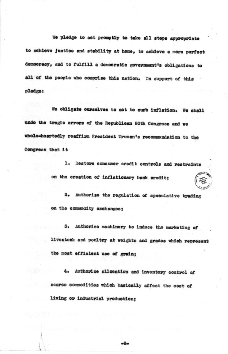 Draft of Democratic Party platform