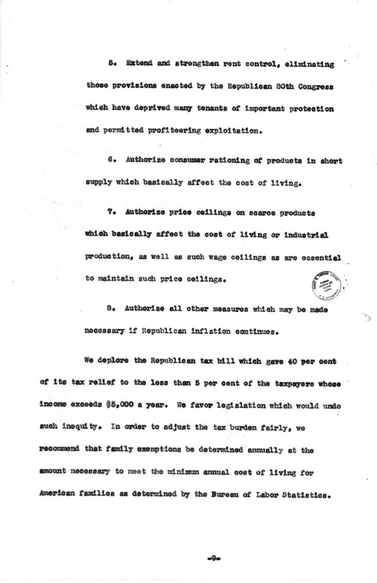 Draft of Democratic Party platform