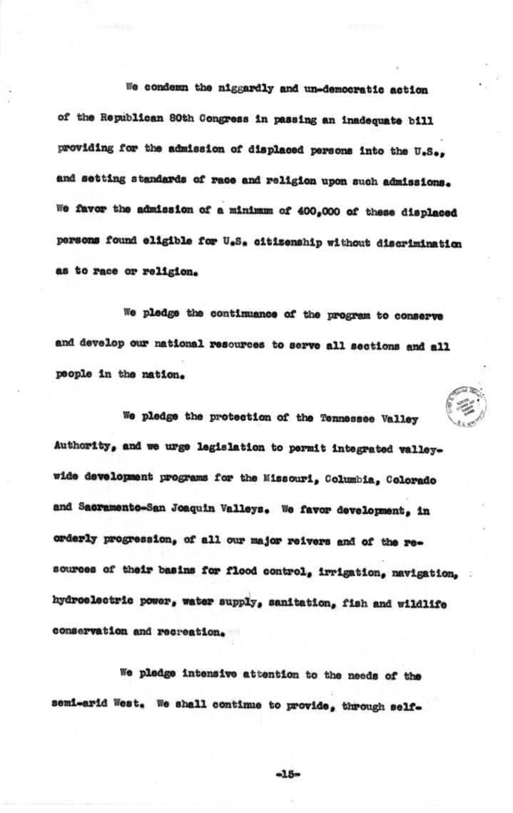 Draft of Democratic Party platform