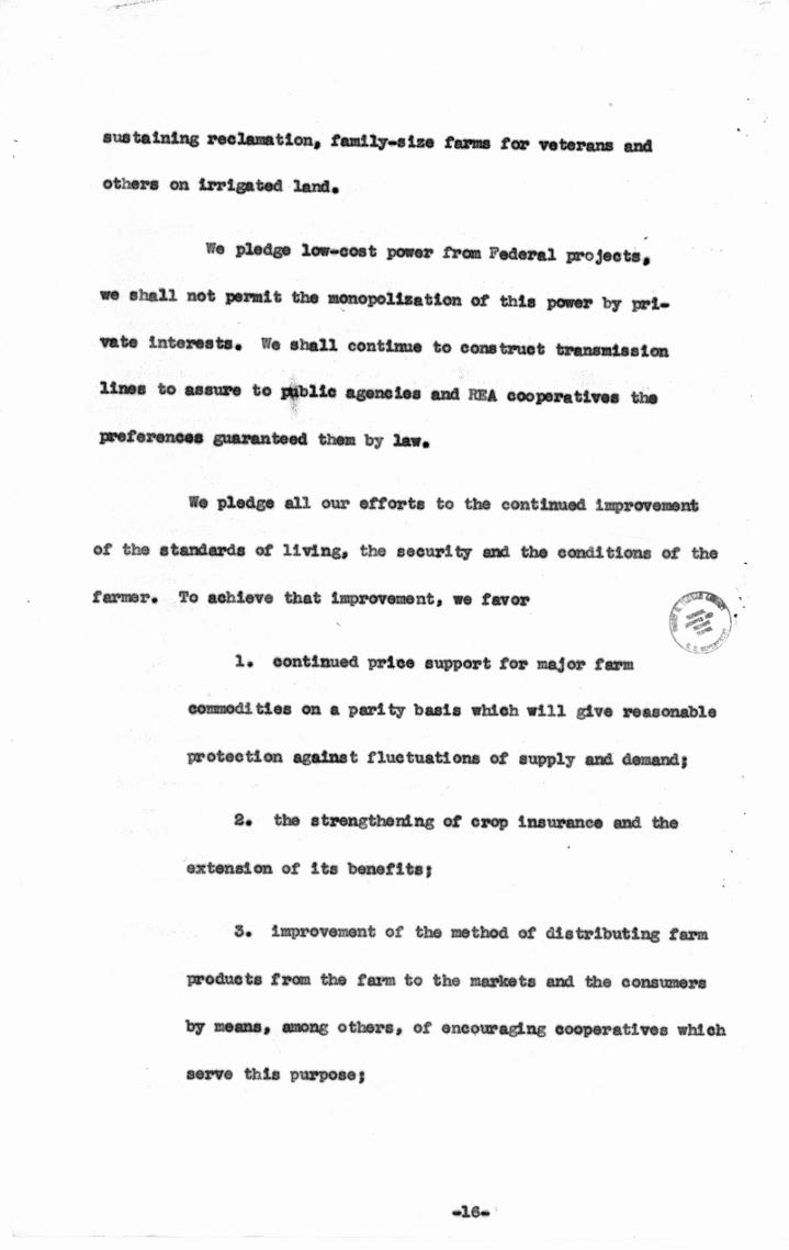 Draft of Democratic Party platform