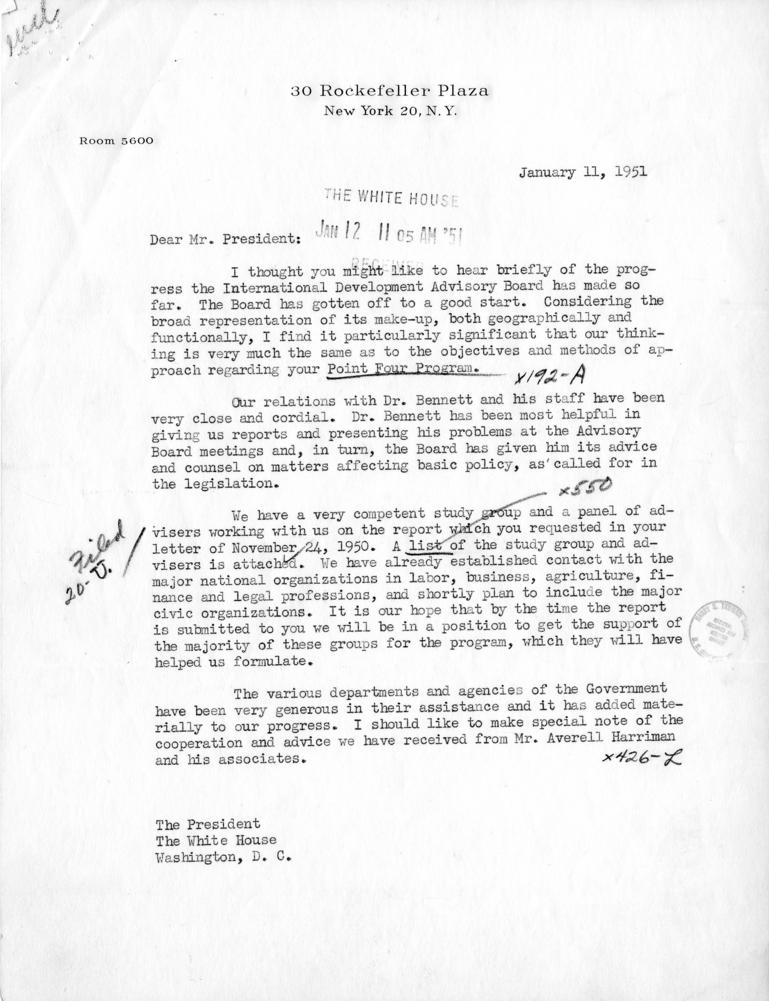 Correspondence Between Nelson Rockefeller and Harry S. Truman, with Related Material