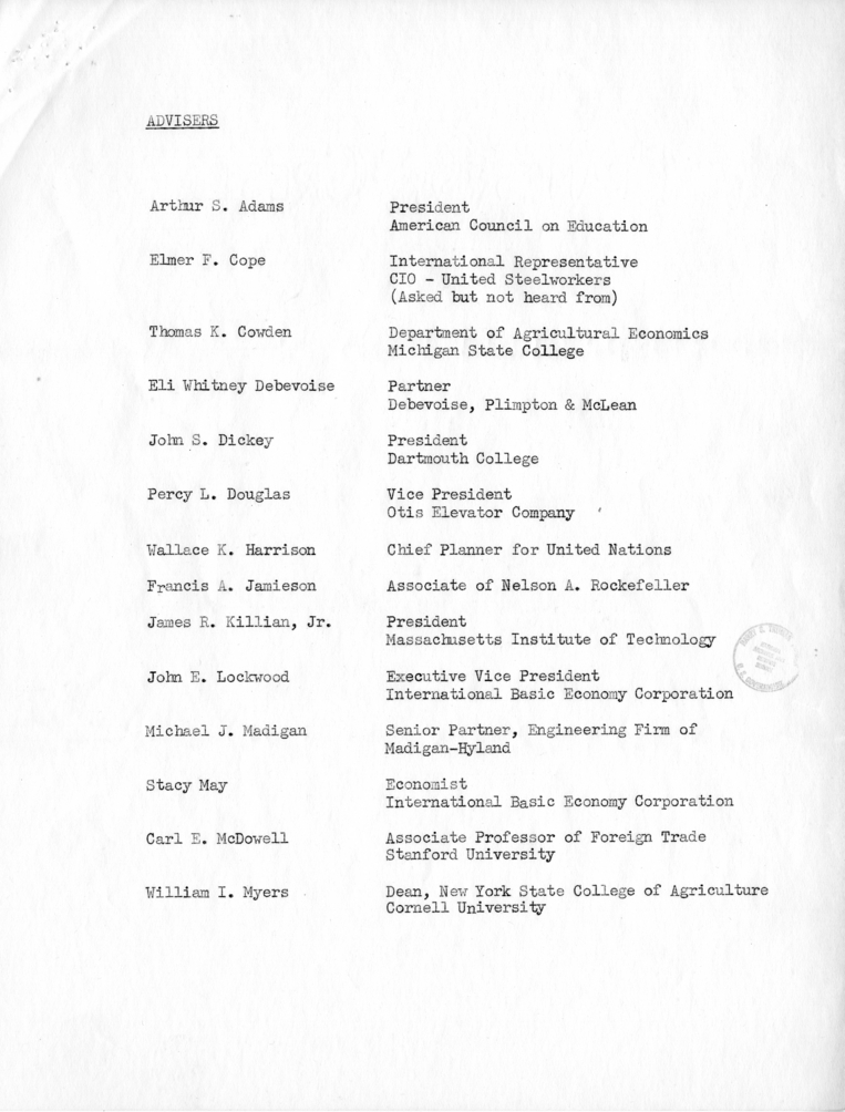 Correspondence Between Nelson Rockefeller and Harry S. Truman, with Related Material