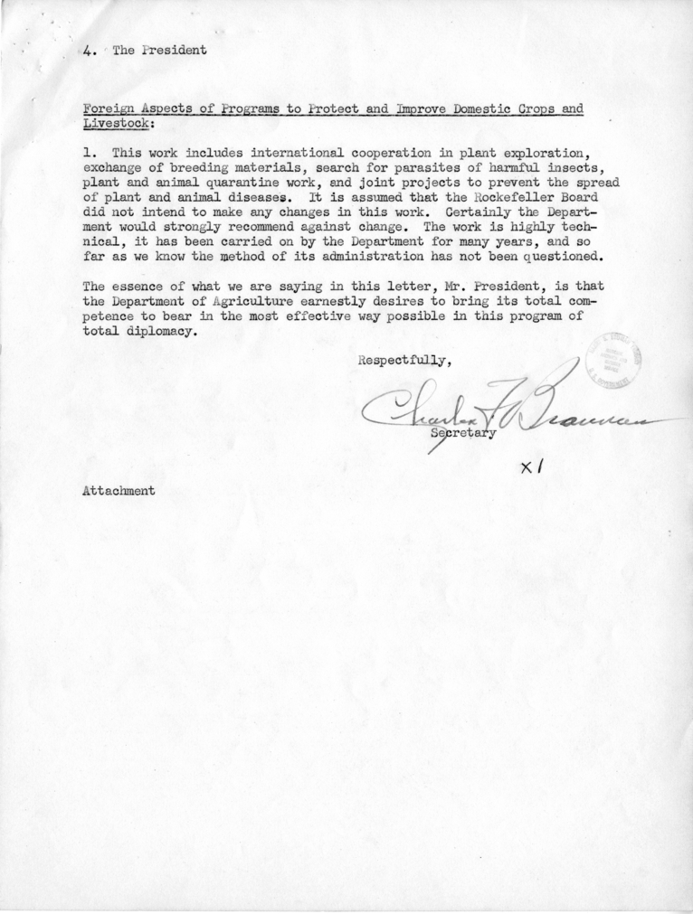 Lincoln Gordon to William Hopkins, with Attached Report from Charles Brannan