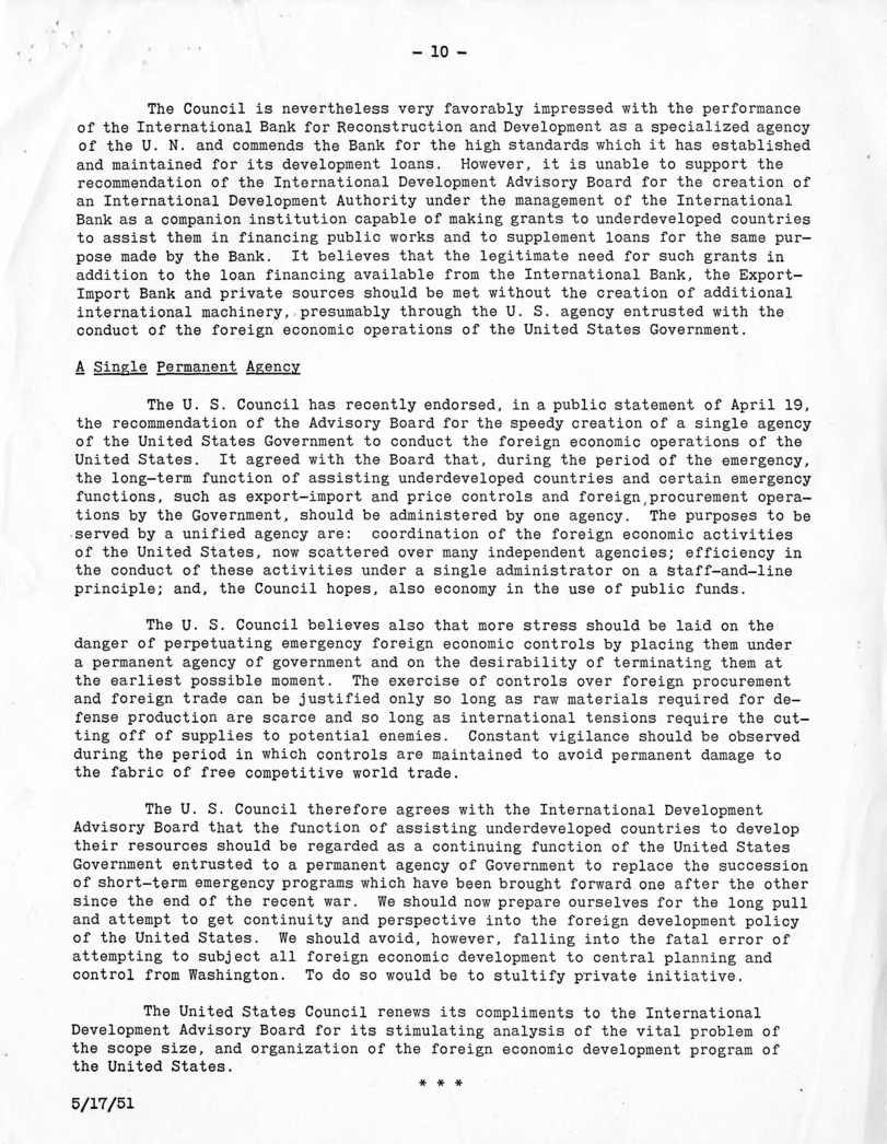 Memorandum from Norman Taber, United States Council of the International Chamber of Commerce, with Attachments