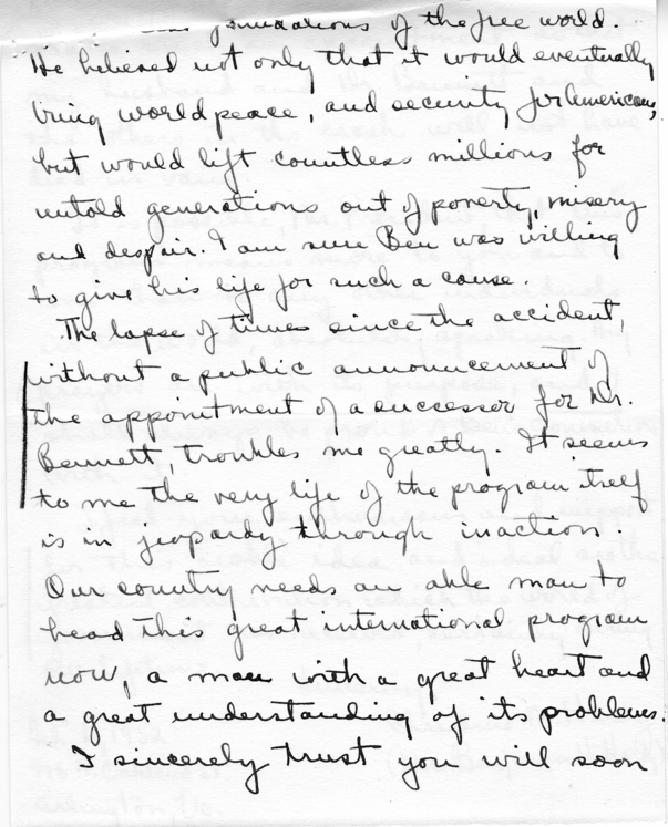 Correspondence Between Harry S. Truman and Christine Hardy