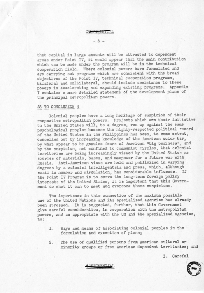 Report, Advisory Committee on Technical Assistance
