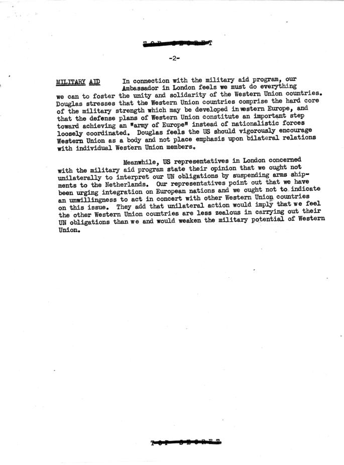 State Department Summary of Telegrams