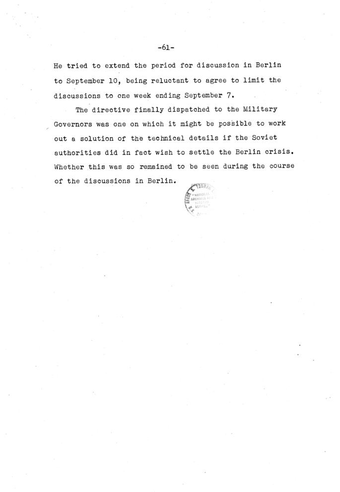 The Berlin Crisis: Report on the Moscow Discussions, 1948