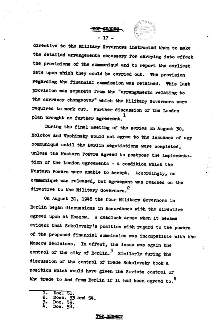 \"The Berlin Crisis,\" Research Project No. 17, Rough Draft, Department of State