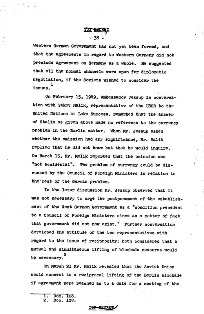 \"The Berlin Crisis,\" Research Project No. 17, Rough Draft, Department of State