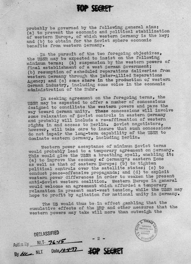 R.H. Hillenkoetter to Harry S. Truman