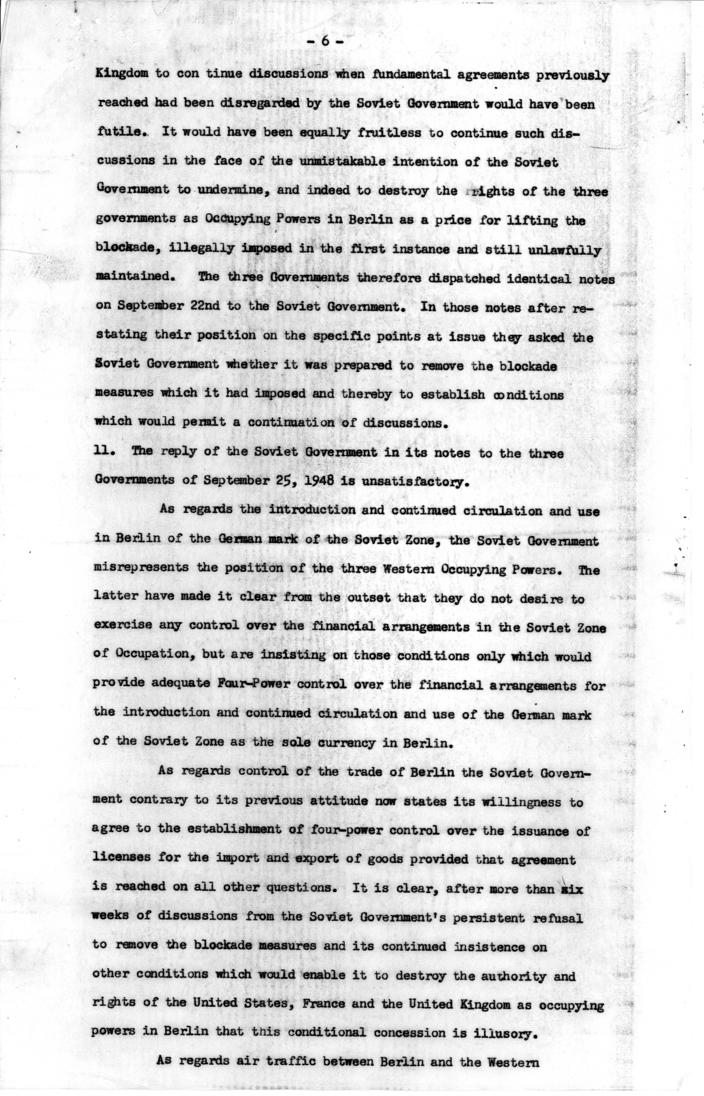 State Department to Harry S. Truman