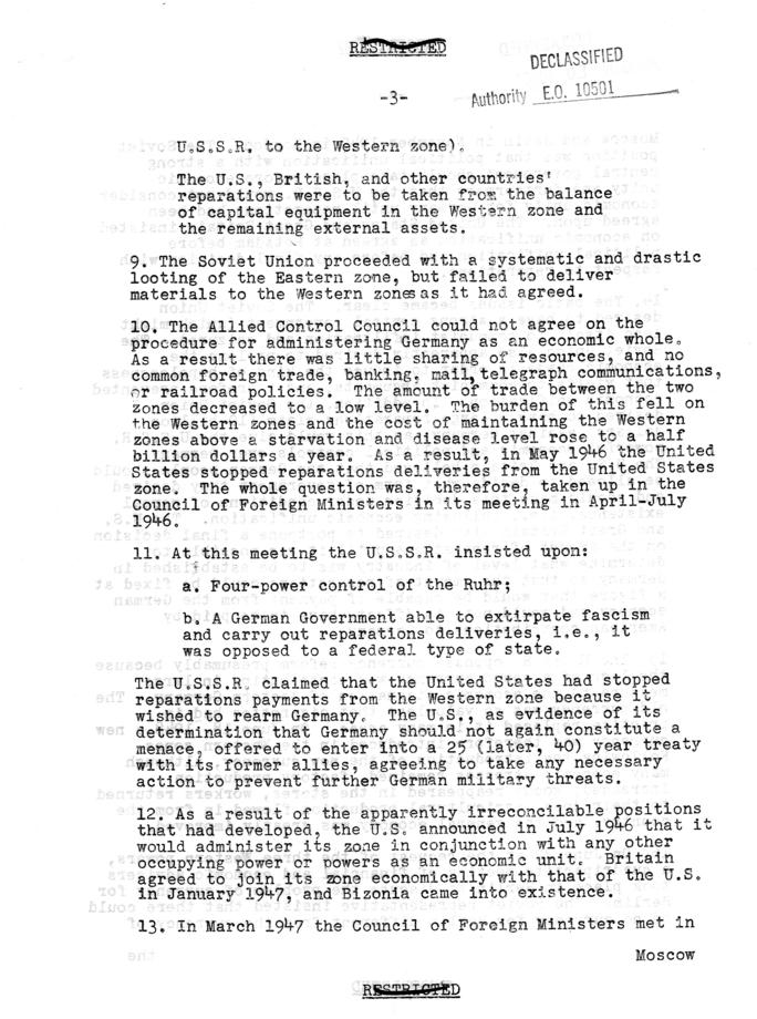 Berlin Background, Information Memo #28, Department of State