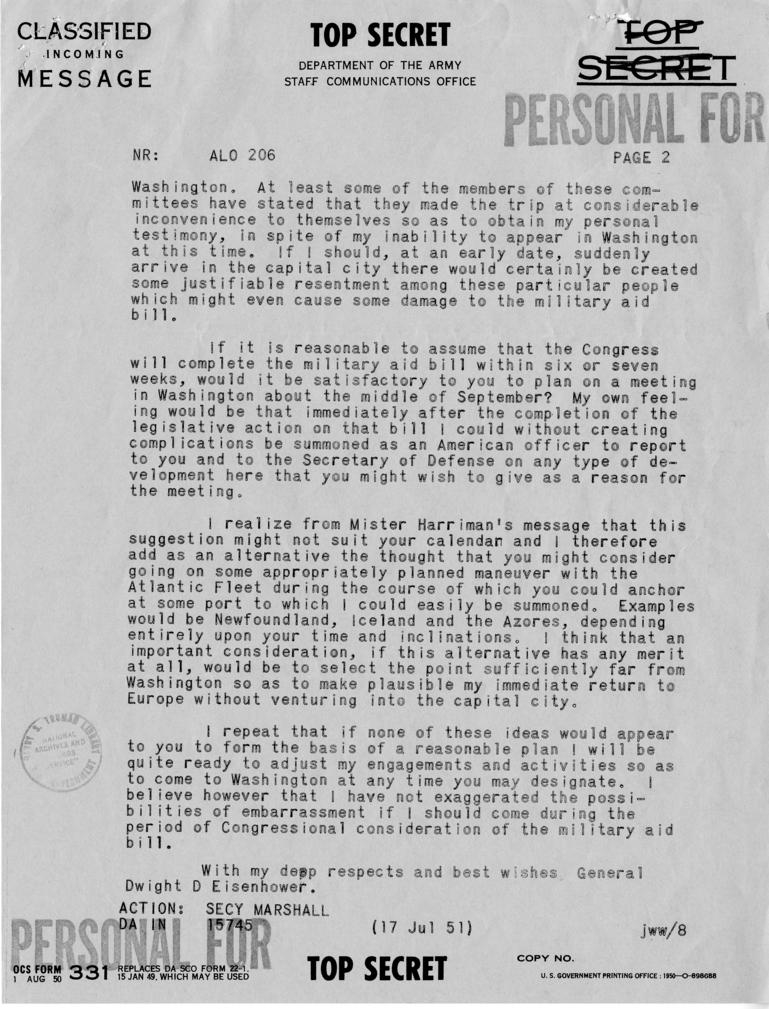 Correspondence between Harry S. Truman and George C. Marshall, with related material