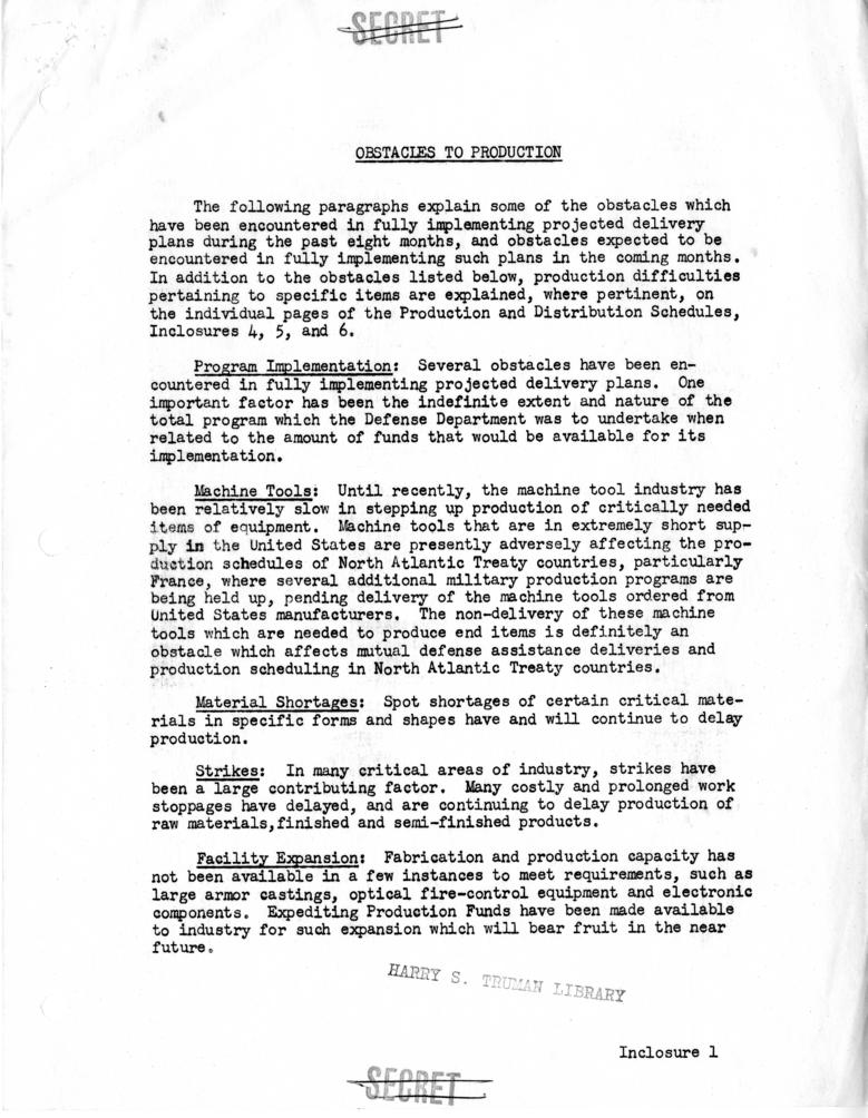 Memo, Frederick J. Lawton to Harry S. Truman, with related material
