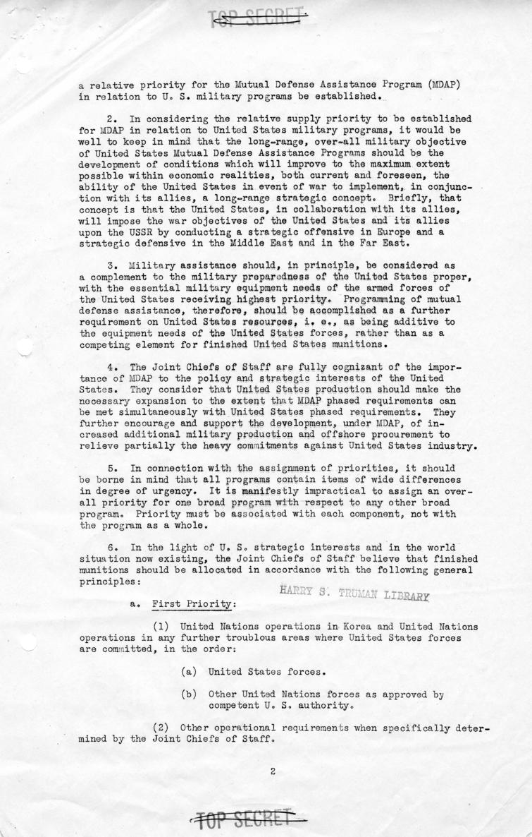 Memo, Frederick J. Lawton to Harry S. Truman, with related material