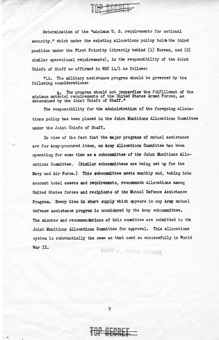 Memo, Frederick J. Lawton to Harry S. Truman, with related material