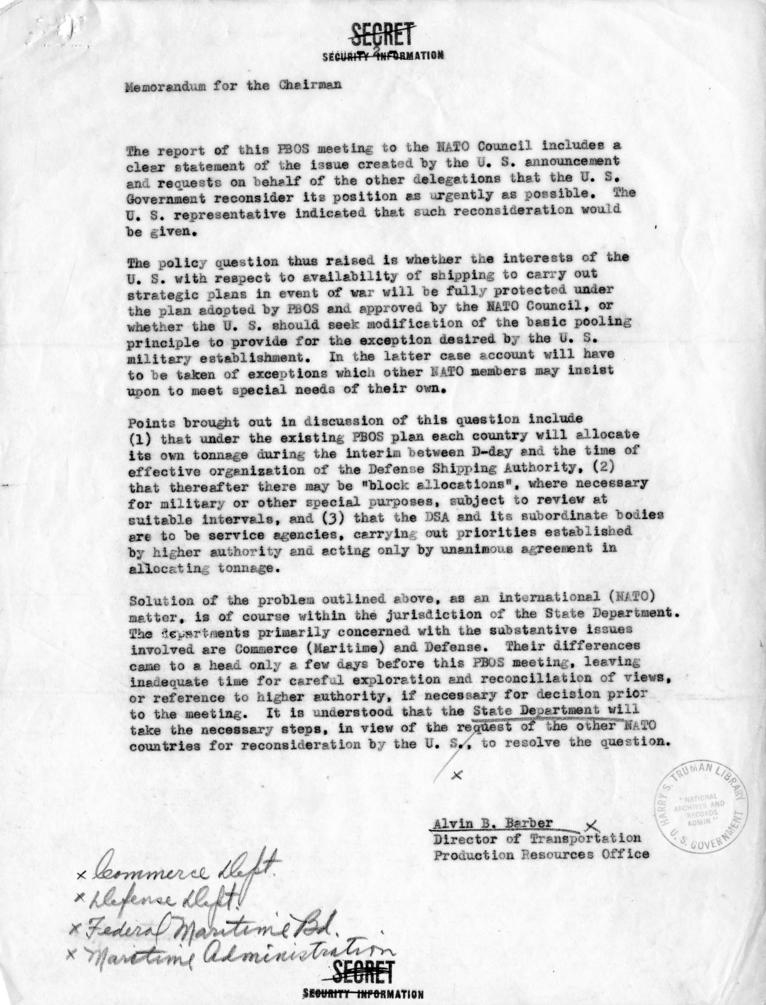 Memo, Jack Gorrie to John Steelman, with attachment