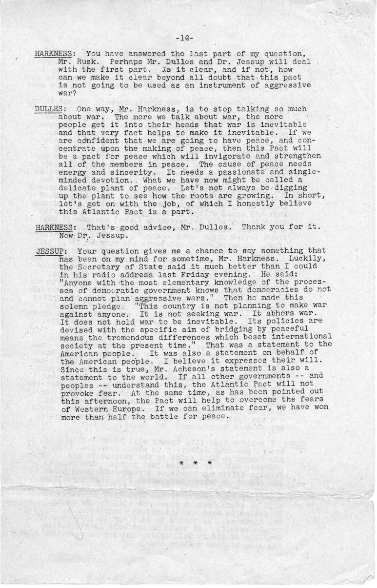 State Department Press Release, Transcript of Broadcast