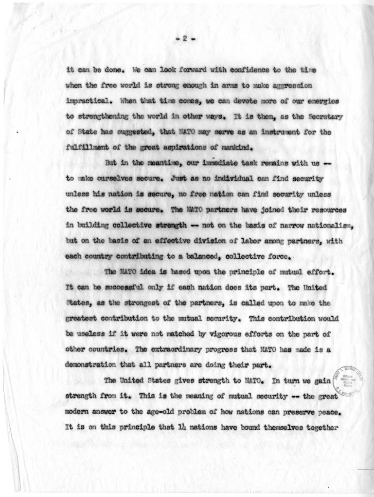 Text of speech given by Averell Harriman
