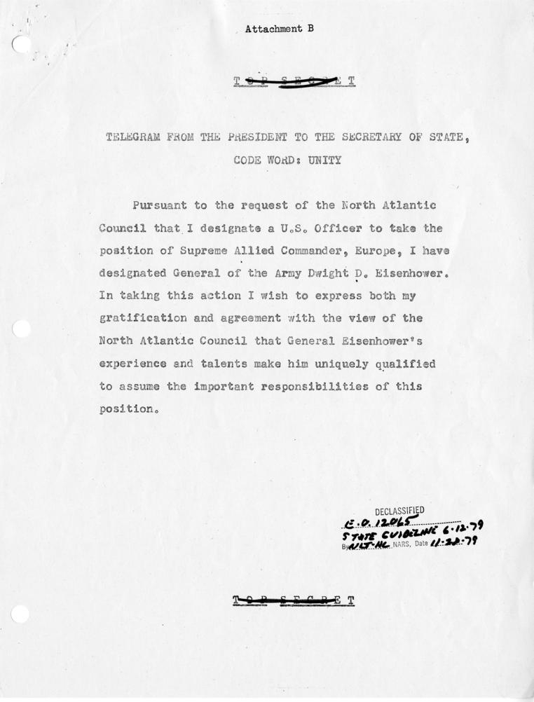 Memo, James E. Webb to Harry S. Truman, with related material