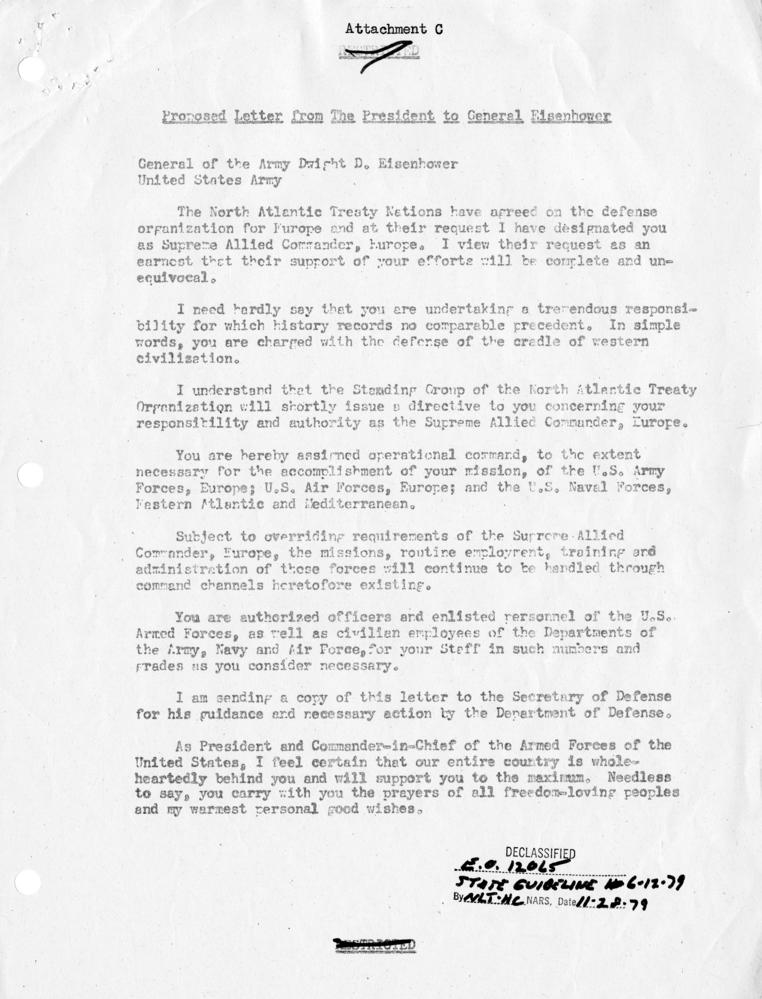 Memo, James E. Webb to Harry S. Truman, with related material
