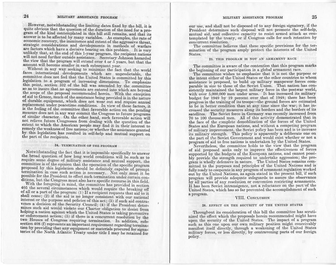 Military Assistance Program, Report of the Committee on Foreign Relations and the Committee on Armed Services on H.R. 5895