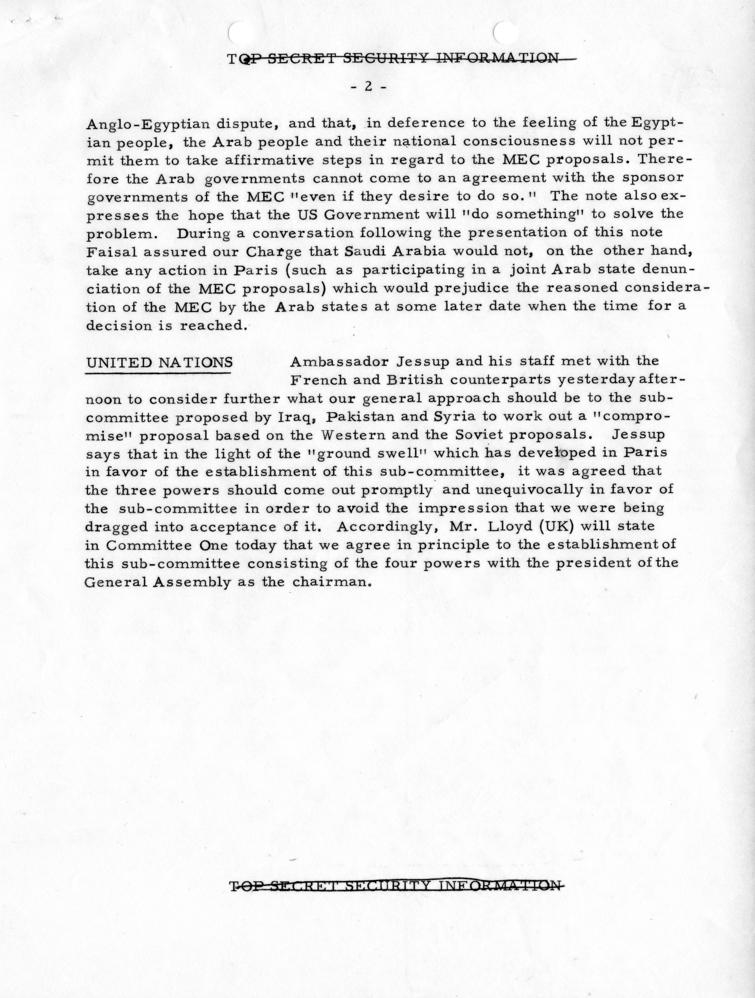 Summary of Telegrams, Department of State