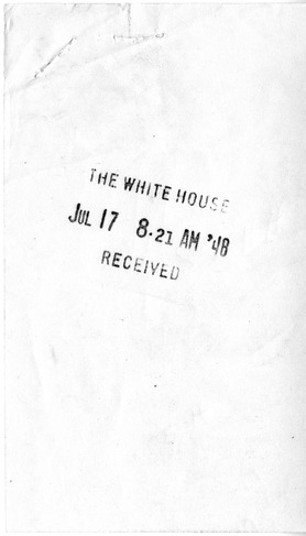 Memorandum from Assistant Secretary of the Interior William E. Warne to President Harry S. Truman