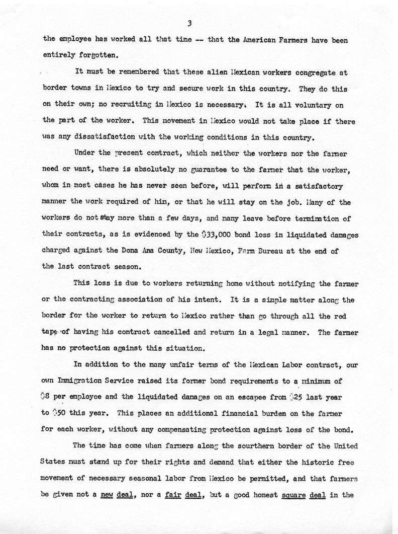 Statement of Delmar Roberts Before the President&rsquo;s Commission on Migratory Labor