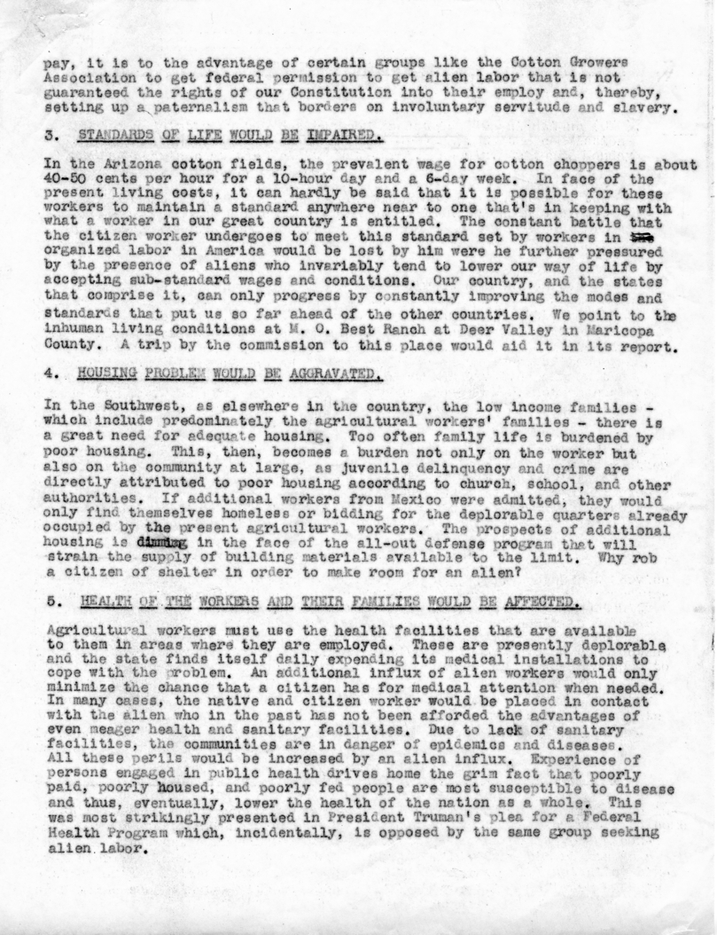 Nicholas C. Dragon, Elmer F. Vickers, et al.,  &ldquo;A Report To President Truman&rsquo;s Commission on Migrant and Alien Labor&rdquo;