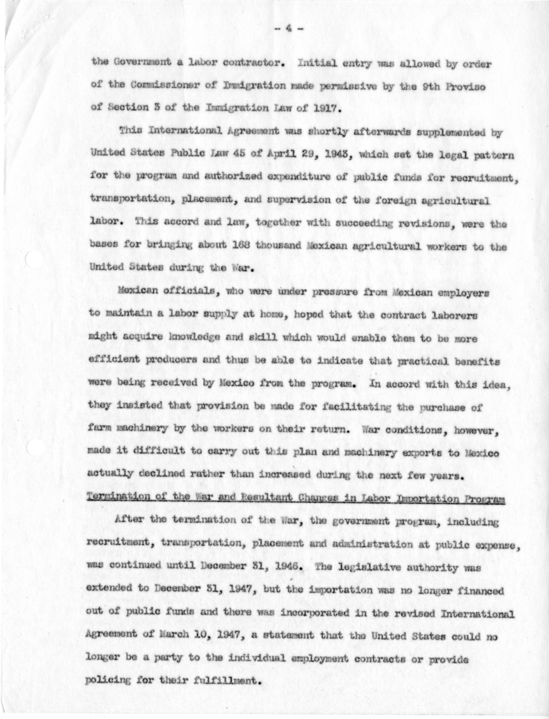 Robert C. Jones, &ldquo;Mexico-United States Agricultural Labor Recruitment Program and Its Operation&quot;