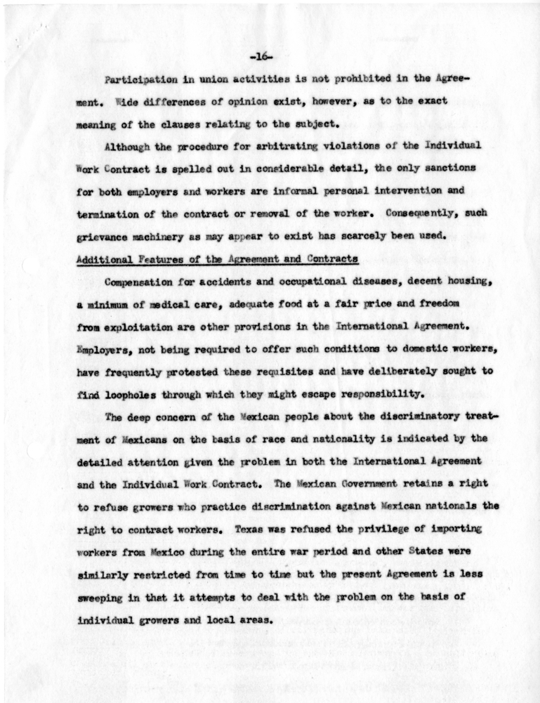 Robert C. Jones, &ldquo;Mexico-United States Agricultural Labor Recruitment Program and Its Operation&quot;