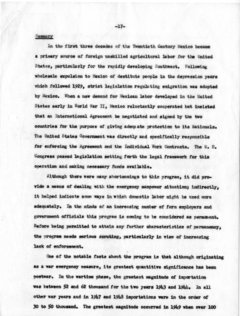 Robert C. Jones, &ldquo;Mexico-United States Agricultural Labor Recruitment Program and Its Operation&quot;