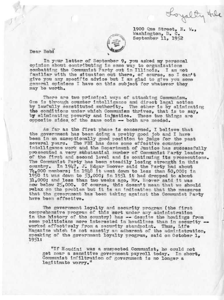 Letter from Stephen J. Spingarn to Robert Kubicek